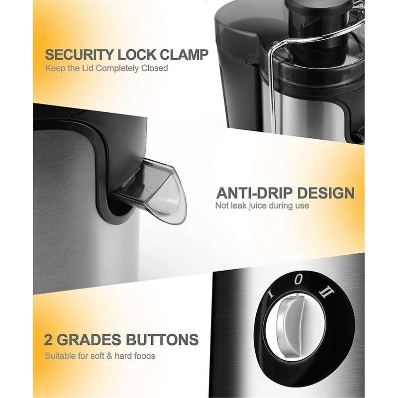 Juicer 800W Juicer Machine for Whole Fruits Extractor with 3 Speeds Household Juice Separation Juice