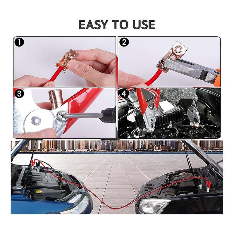 Jumper Cable Clamps Heavy Duty 4 Pcs, Battery Clamps Jumper Cable Ends 6inch Battery Charger Clamps