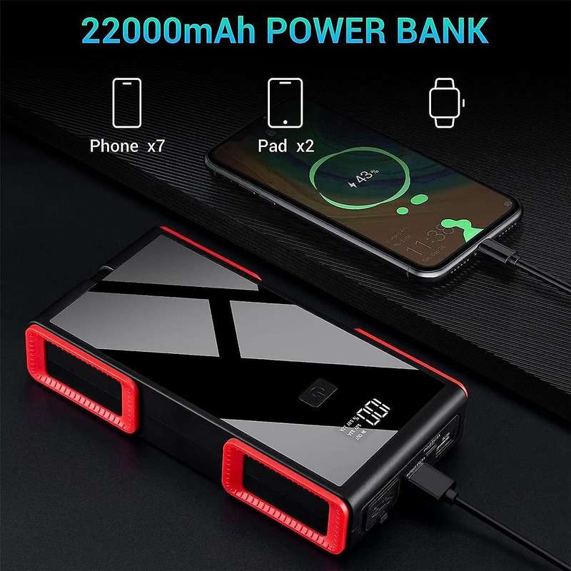 Jump , 10000mah Lithium Car Jump Battery Pack, 12v Portable Battery Power Pack with Full Screen