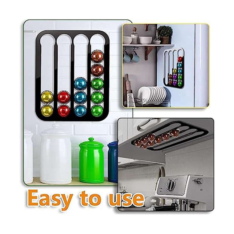 K Cup Holder Coffee Capsule Storage Holder Vertical Or Horizontal Mounting In Refrigerator, Wall Or