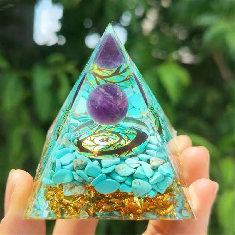 K Pyramid Ornaments CrystalEnergy Generator Orgone Pyramid for E-Energy Protection Healing Meditatio