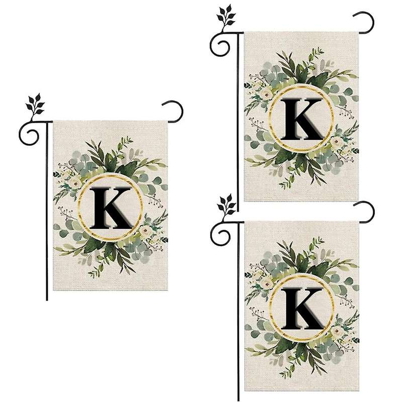 K Linen Garden Flag Double Layer Double Sided Letters Holiday Outdoor Flag Yard Decoration Flag