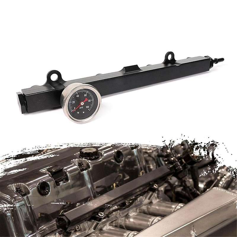 K Series High Fuel Rail with Fuel Pressure Gauge Kit for K Swap K20 K24 Engine Booster Fuel Rail