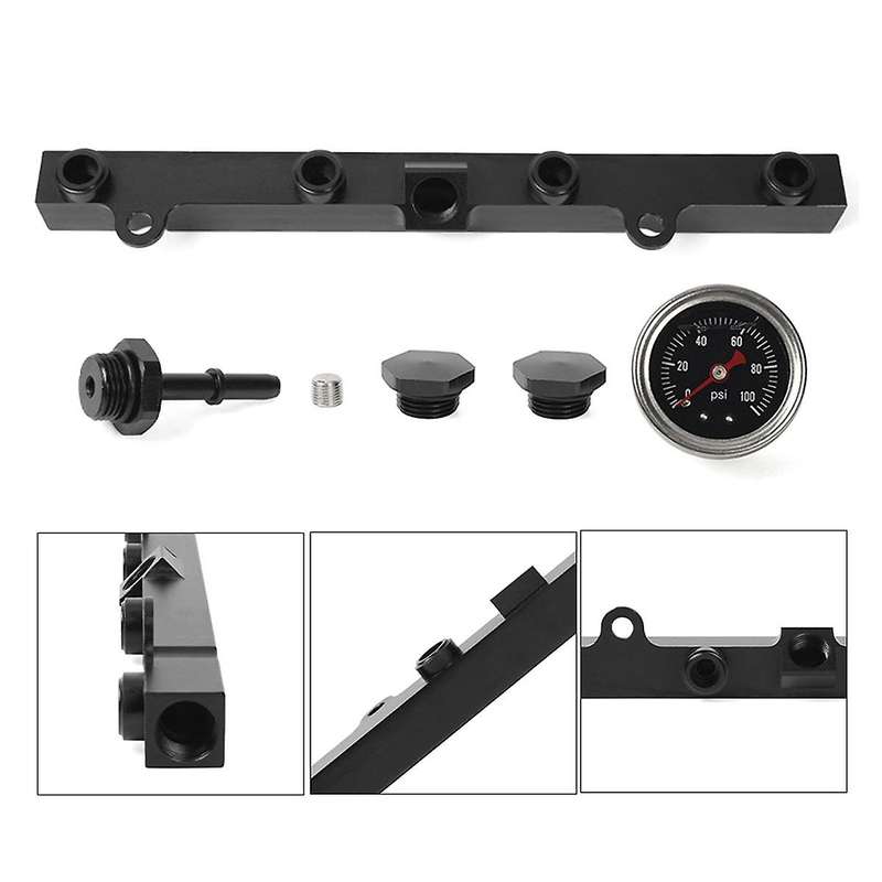K Series High Fuel Rail with Fuel Pressure Gauge Kit for K Swap K20 K24 Engine Booster Fuel Rail