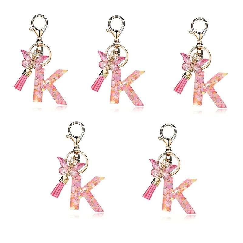 K Type Fashion Pink Letter Key Crystal Epoxy Ladies Pendant