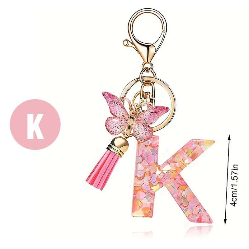 K Type Fashion Pink Letter Key Crystal Epoxy Ladies Pendant