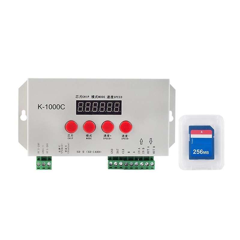 K1000C SD Card Controller RGB Controller WS2801 WS2811 WS2812B LPD6803 LED 2048 Pixels Program Cont