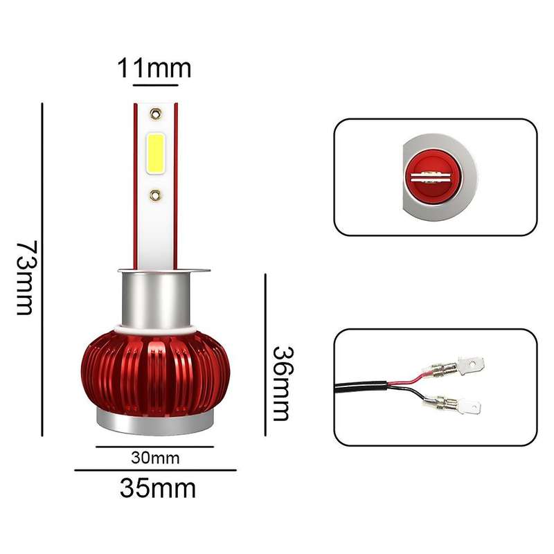 K1 Car Led Headlight Cob Beam Bulb Led H1 3800Lm 40W Strong Headlight Fog Light