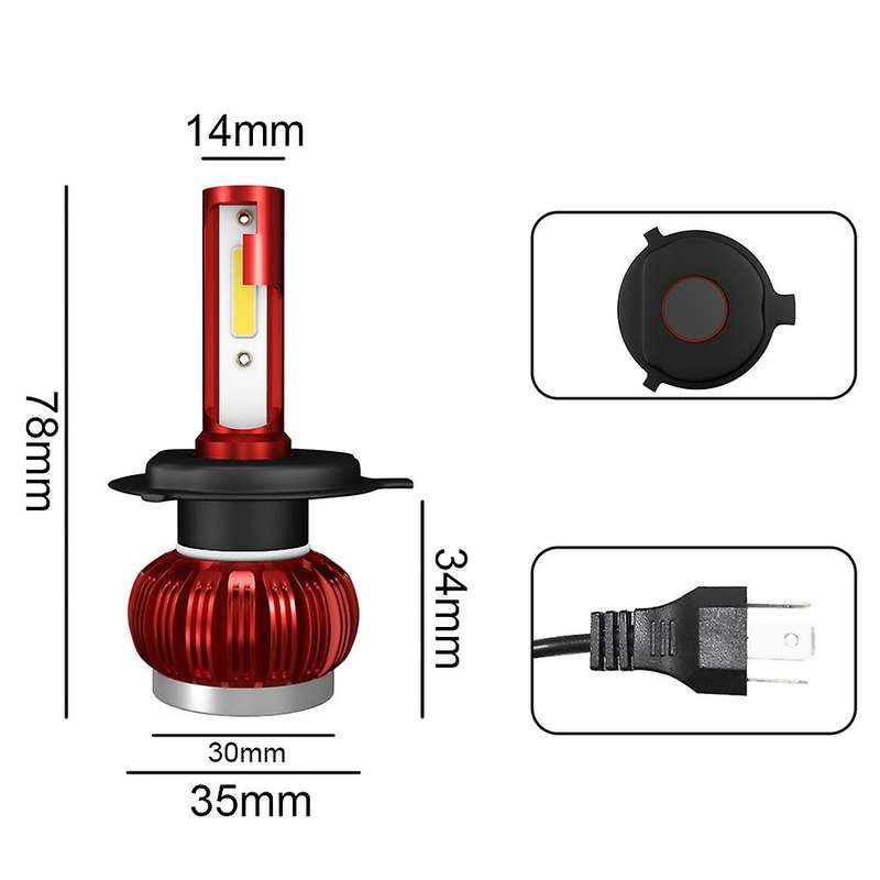 K1 Car Led Headlight Cob Beam Bulb Led H4/Hb2/9003 3800Lm 40W Strong Headlight Fog Light
