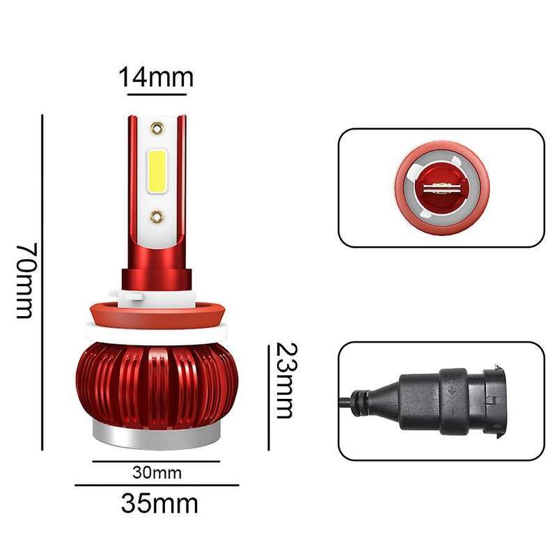 K1 Car Led Headlight Cob Beam Bulb Led H8/H9/H11 3800Lm 40W Strong Headlight Fog Light