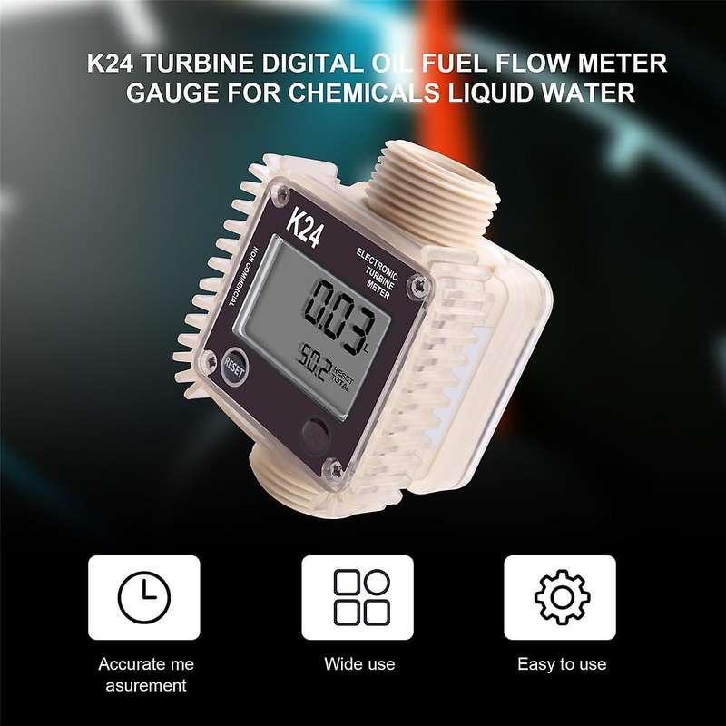 K24 Turbine Digital Oil Fuel Flow Meter Gauge for Chemicals Liquid Water