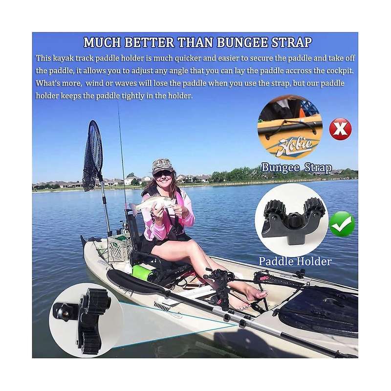 Kayak Paddle Holder, Kayak Track Mount Accessories, Kayak Oar Holder for Fishing Kayak, Kayak Rail