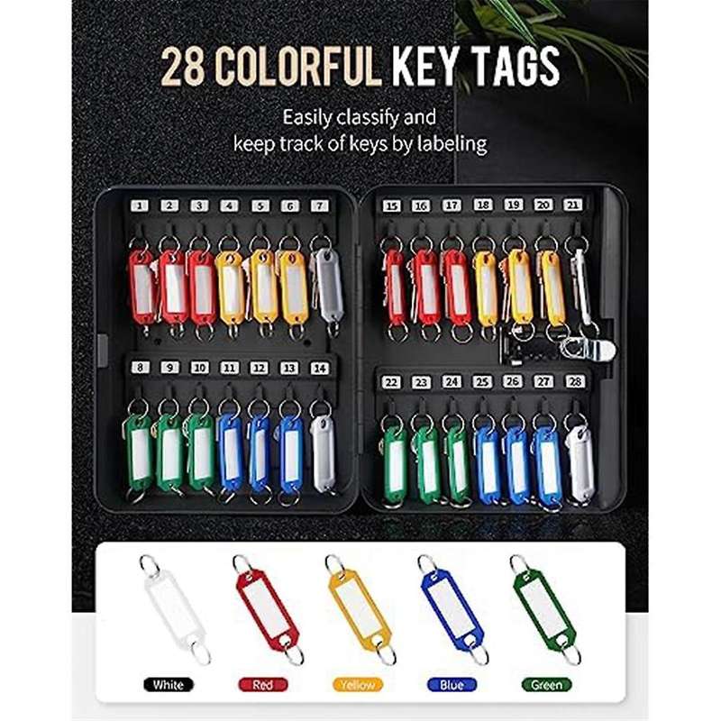 Key Cabinet with Combination Lock Wall-mounted Key Storage Box with Resettable Combination Black Dig