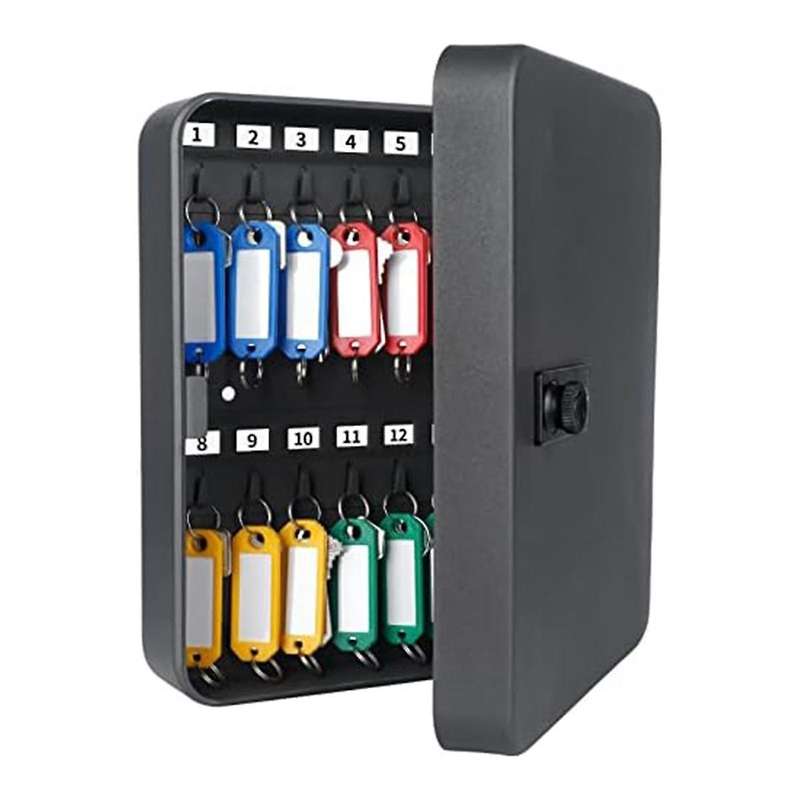 Key Cabinet with Combination Lock Wall-mounted Key Storage Box with Resettable Combination Black Dig