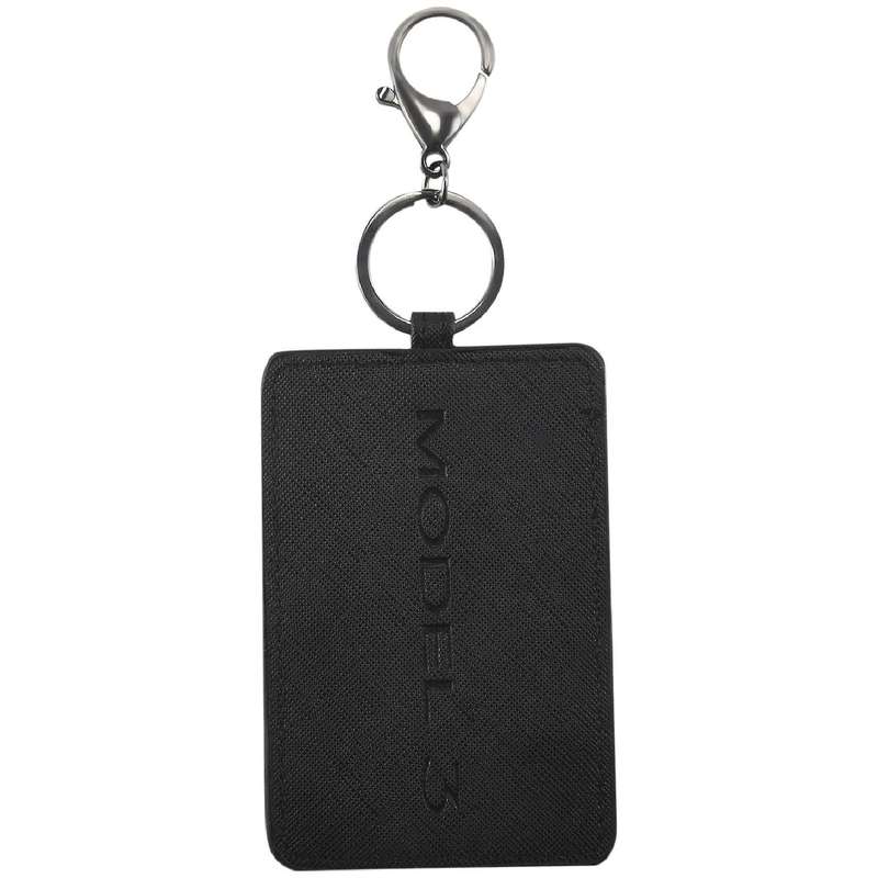 Key Card Holder for , Anti-Dust Light Leather with Keychain for Accessories Black