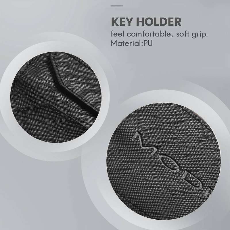 Key Card Holder for , Anti-Dust Light Leather with Keychain for Accessories Black