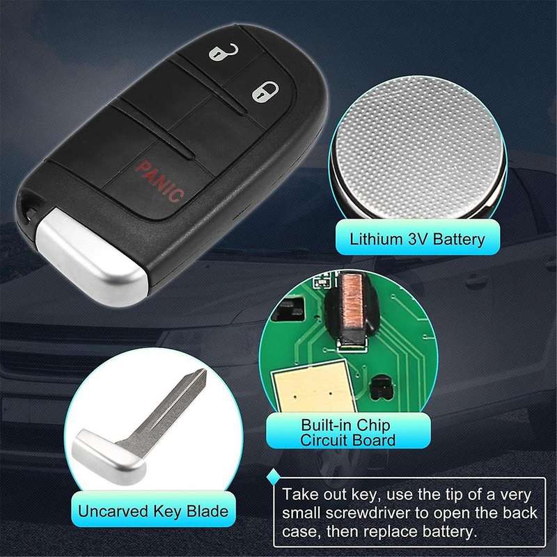 Key Fob Keyless Entry Remote for 300 Charger Journey M3N-40821302 3 Buttons 433MHz ID46