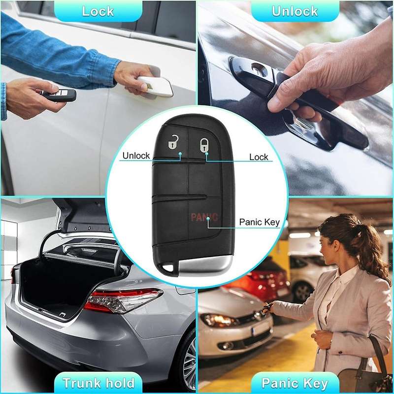 Key Fob Keyless Entry Remote for 300 Charger Journey M3N-40821302 3 Buttons 433MHz ID46