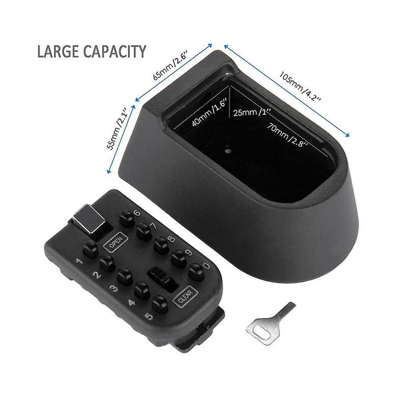 Key Lock Box for Outside Wall Mount, Key Storage Box, 10-digits Combination Lockbox Button Key Box