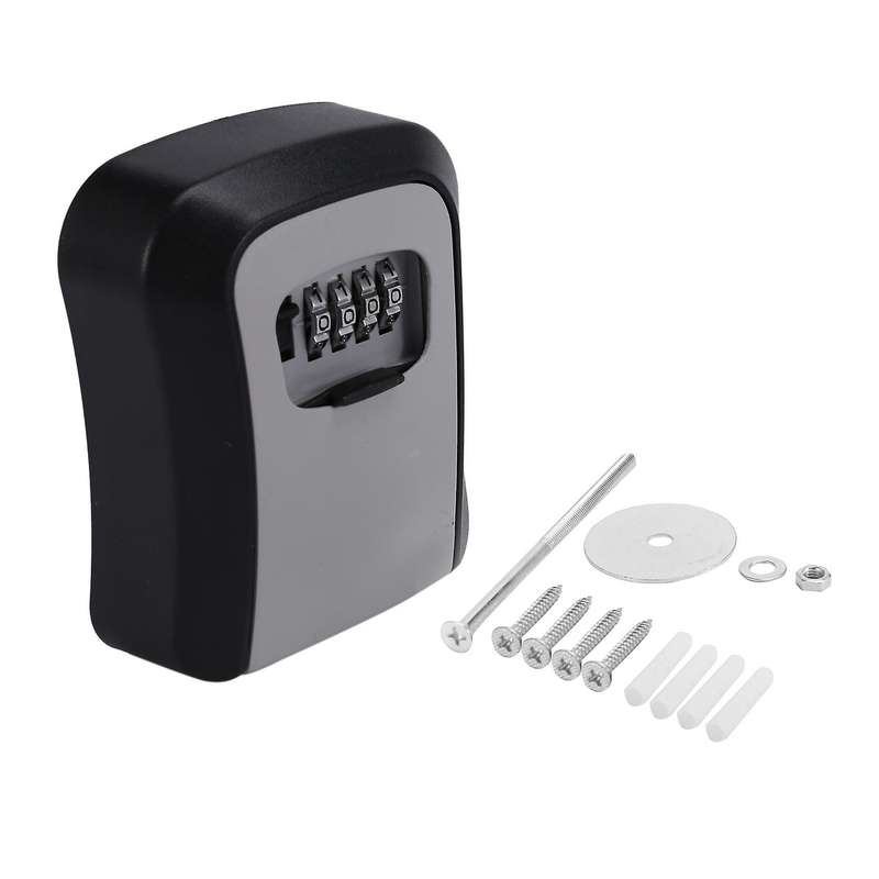 Key Lock Box Key Safe Box Weatherproof 4 Digit Combination Key Storage Lock Box Indoor Outdoor