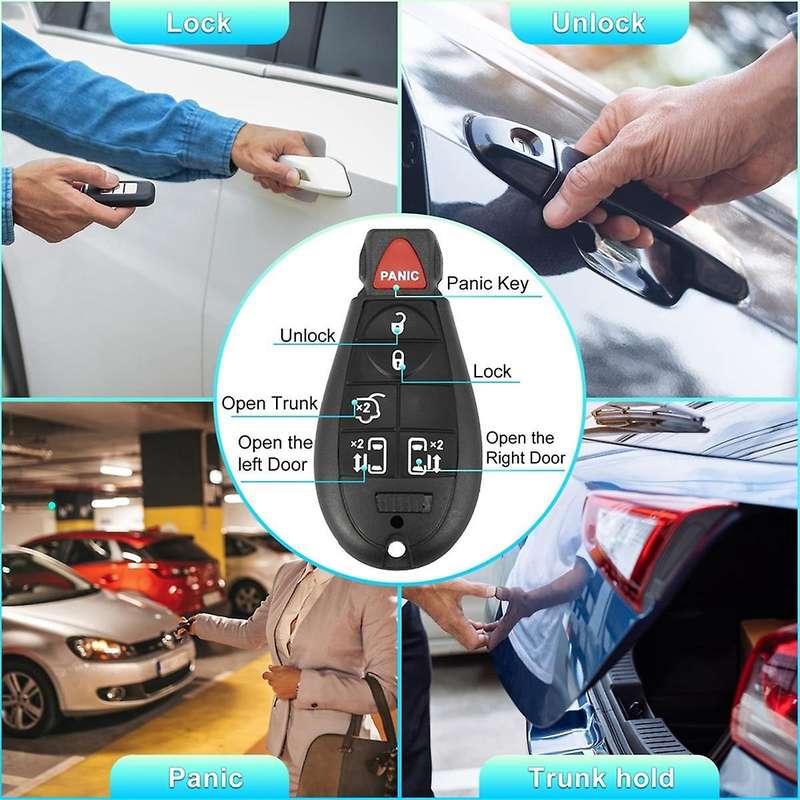 Keyless Entry Remote Car Key Fob M3N5WY783X for Grand Caravan for Town and Country, 6 Buttons