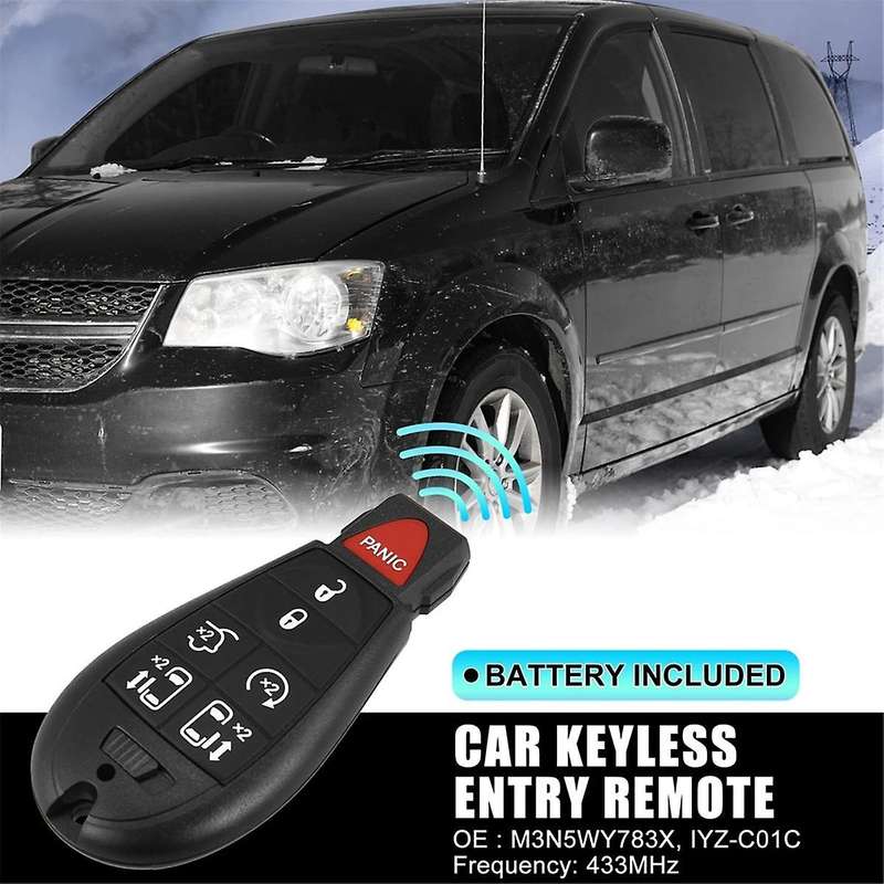 Keyless Entry Remote Car Key Fob M3N5WY783X for Grand Caravan for Town and Country, 7 Buttons