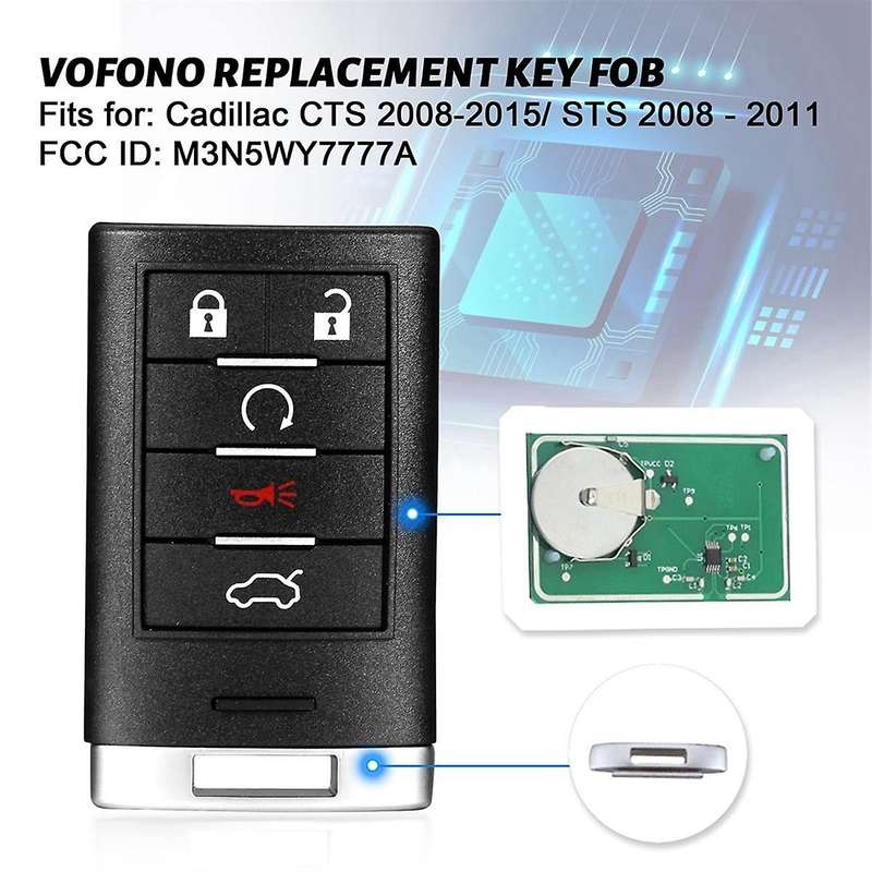 Keyless Entry Remote Smart Replacement for 2008-2015 2008-2011 Key Fob M3N5WY7777A 5 Buttons