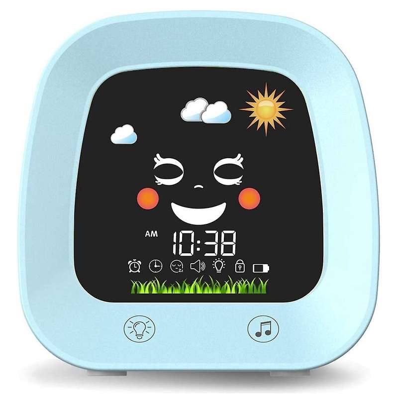 Kids Alarm Clock , Children's Sleep Trainer Clock with 4 Color Toddler Night Light, Sleep Sound Mac