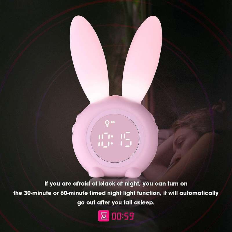 Kids Alarm Clock with Night Light for Toddlers Boys Girls Bedroom Ok to Wake Up Clock for Kids' Room