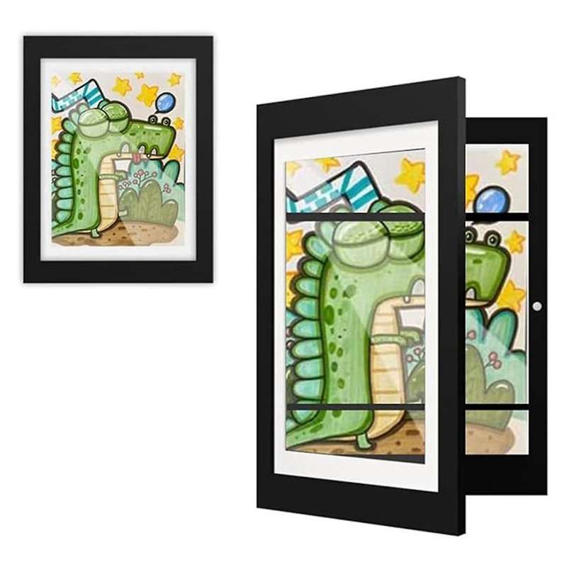 Kids Art Frames, 2 Pack Kids Artwork Frames Changeable, Artwork Display Storage A4 Picture Frames Fr