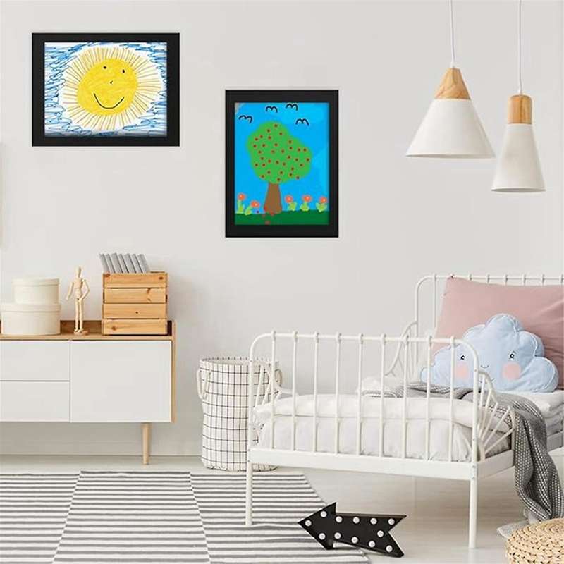 Kids Art Frames, 2 Pack Kids Artwork Frames Changeable, Artwork Display Storage A4 Picture Frames Fr