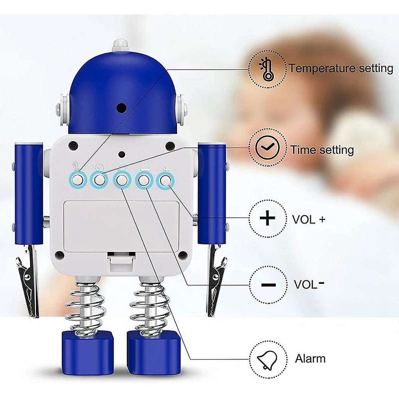 Kids Alarm Clock, Robot Alarm Clock for Children Sleep Trainer, Digital Alarm Clock,Alarm Clock with