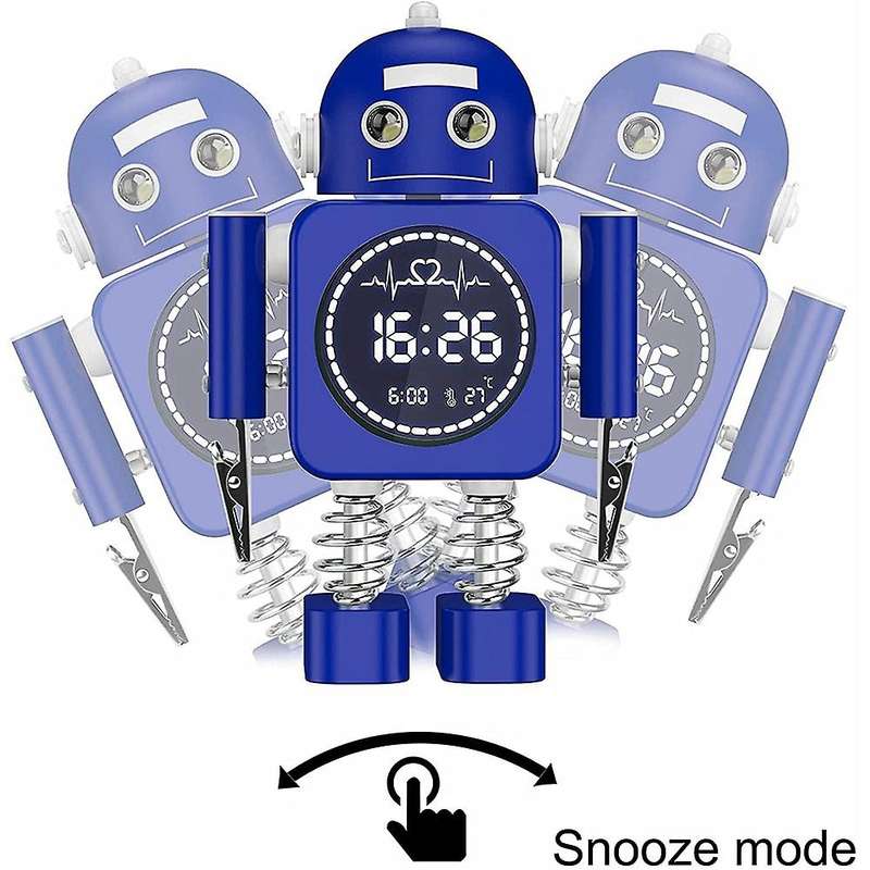 Kids Alarm Clock, Robot Alarm Clock for Children Sleep Trainer, Digital Alarm Clock,Alarm Clock with