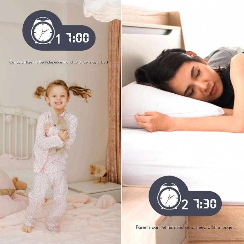 Kids Alarm Clock,Children's Sleep Trainer with Night Light,Sleep Timer, Alarm Clock for Kids Girls B