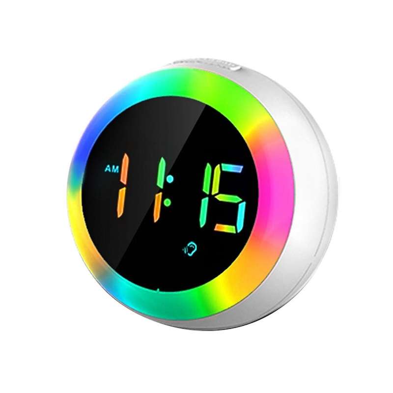 Kids Alarm Clock,Dual Alarm Setting,Adjustable Brightness Night Light,Voice-Activated, Alarm Clock,