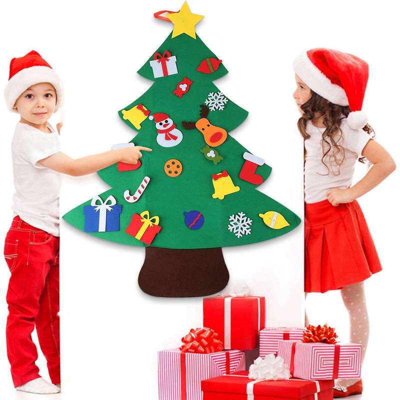 Kids Diy Felt Merry Christmas Wall Ornaments Xmas Gifts For