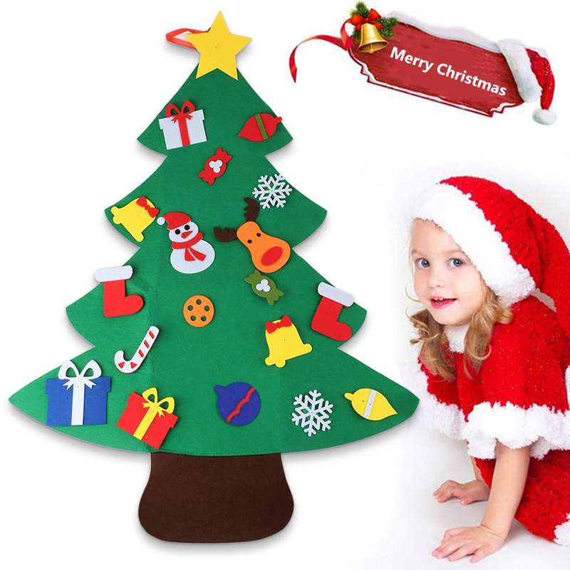 Kids Diy Felt Merry Christmas Wall Ornaments Xmas Gifts For
