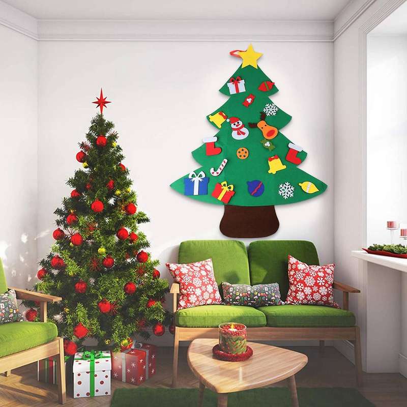 Kids Diy Felt Merry Christmas Wall Ornaments Xmas Gifts For