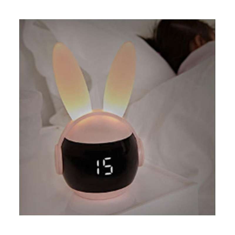 Kids Bedroom Alarm Clock Cute Bunny Wake Up Light Nap Timer Rechargeable Alarm Clock Rechargeable