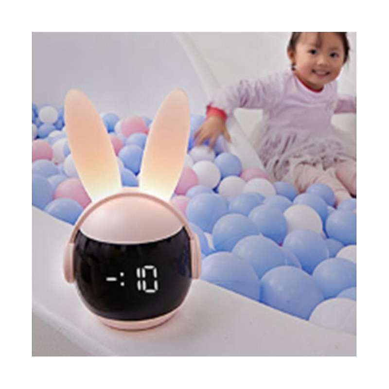 Kids Bedroom Alarm Clock Cute Bunny Wake Up Light Nap Timer Rechargeable Alarm Clock Rechargeable