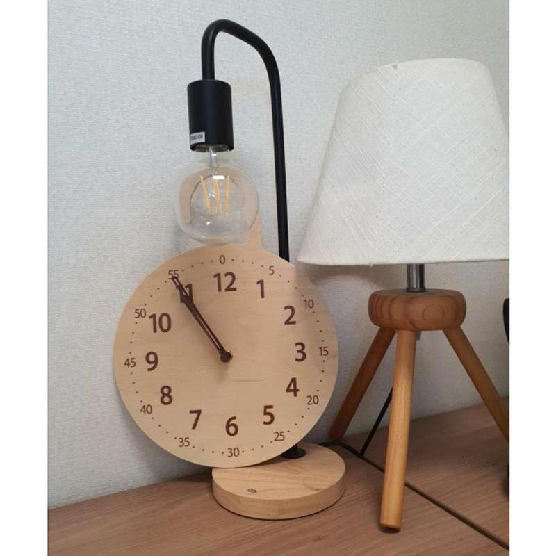 Kids Room Wood Round Wall Hanging Clock Nordic Hook Wall Clocks for Baby Boy Girl Room Decoration H