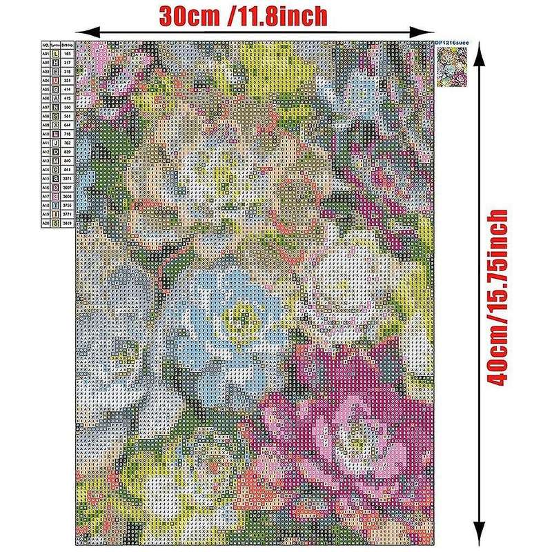 Kit Adult Children Diamond Gem Art Similar Bead Home Wall Decoration Gift -Succulent