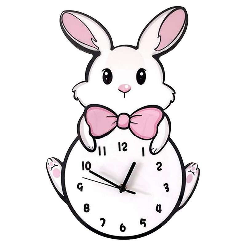 Kids Wall Clock Battery Operated,Silent Non Ticking Cat Wall Clock,Analog Cute Pink Wall Clock for G