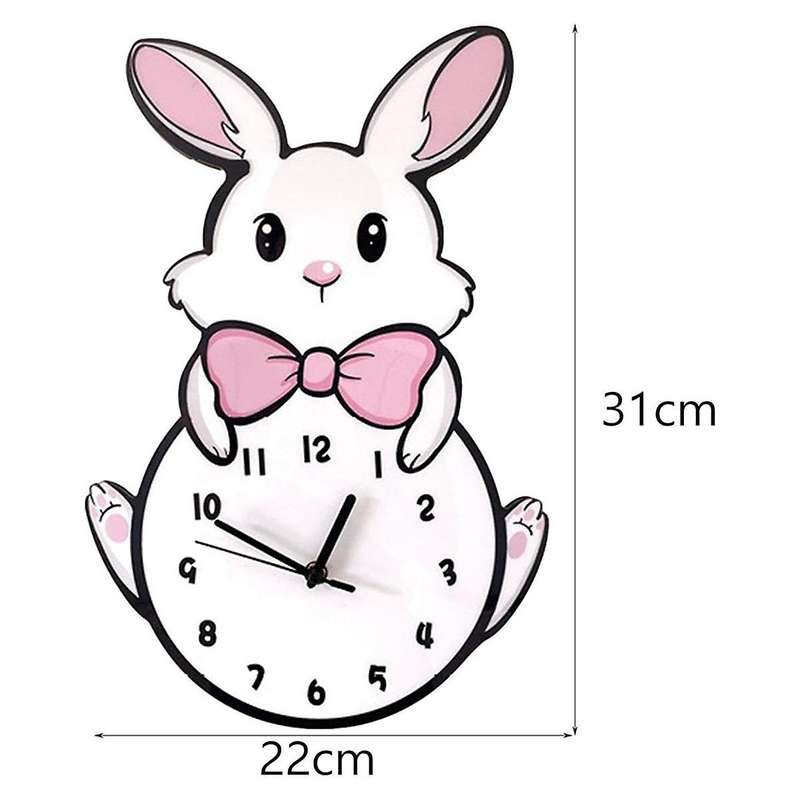 Kids Wall Clock Battery Operated,Silent Non Ticking Cat Wall Clock,Analog Cute Pink Wall Clock for G