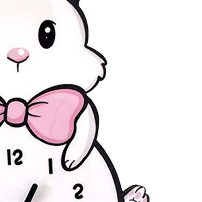 Kids Wall Clock Battery Operated,Silent Non Ticking Cat Wall Clock,Analog Cute Pink Wall Clock for G