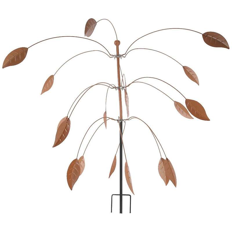 Kinetic Copper Triple Spinner - Falling Foliage Kinetic Wind Sculpture Dual Spinner - Dancing Willow