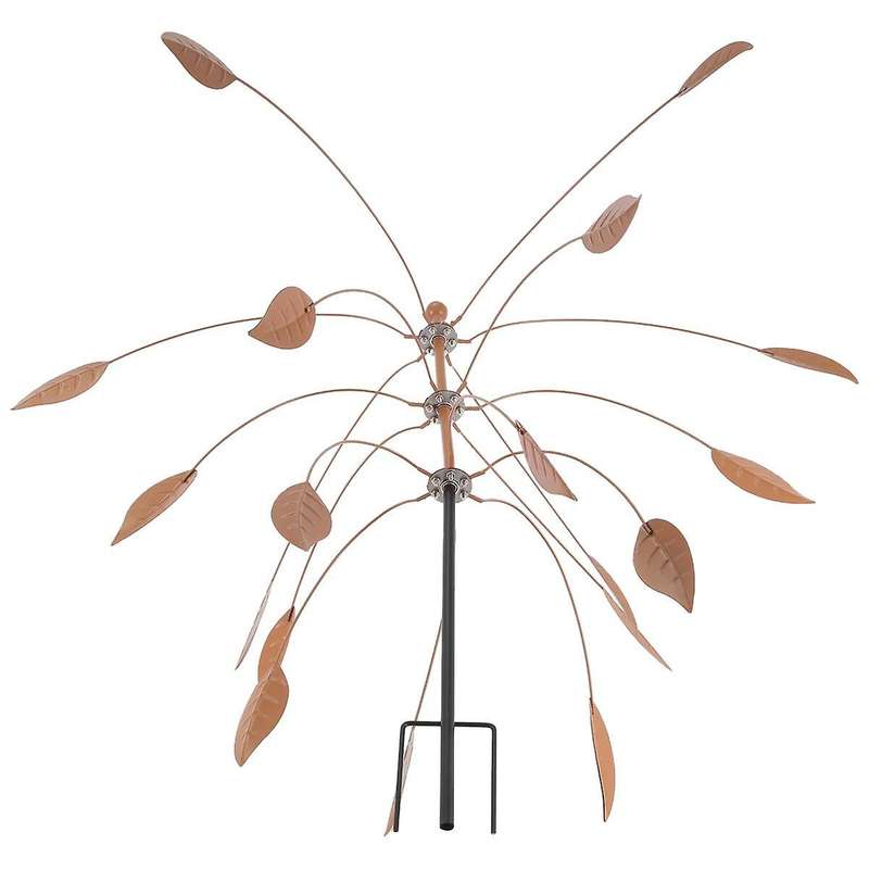 Kinetic Copper Triple Spinner - Falling Foliage Kinetic Wind Sculpture Dual Spinner - Dancing Willow
