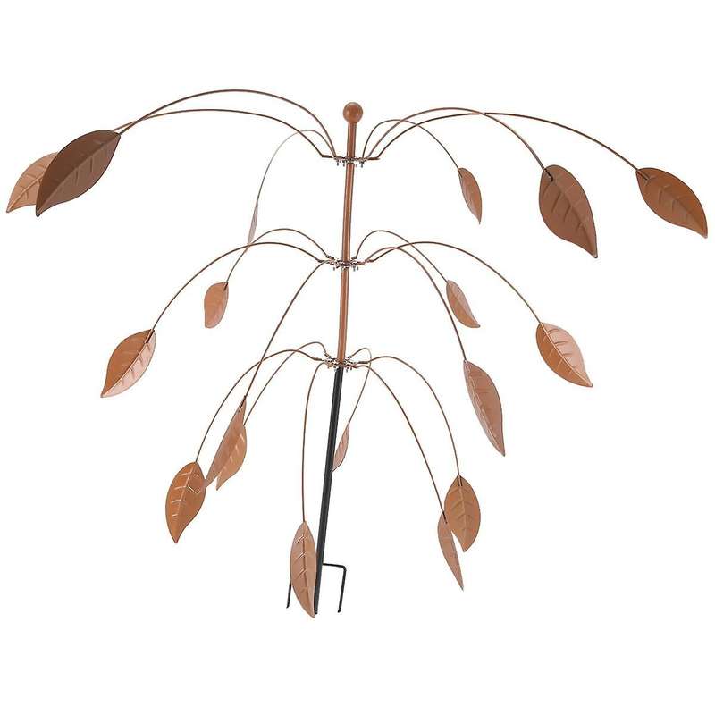 Kinetic Copper Triple Spinner - Falling Foliage Kinetic Wind Sculpture Dual Spinner - Dancing Willow