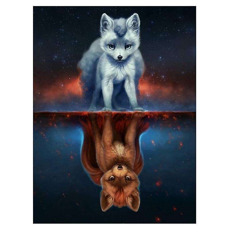 Kit Suitable for Relaxation and Home Wall Decoration Cute Wolf Reflection