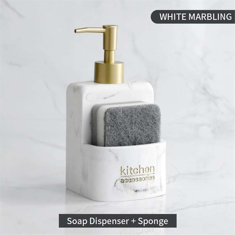 Kitchen Accessories Countertop Liquid Hand Soap Dispenser Pump Bottle with Storage Compartment Hold